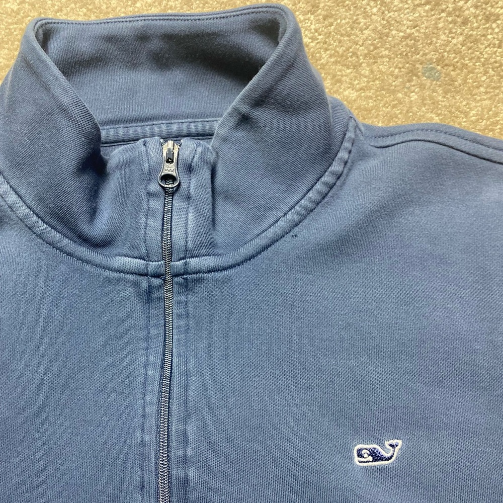 Vineyard Vines Men's Blue Quarter-Zip Sweater